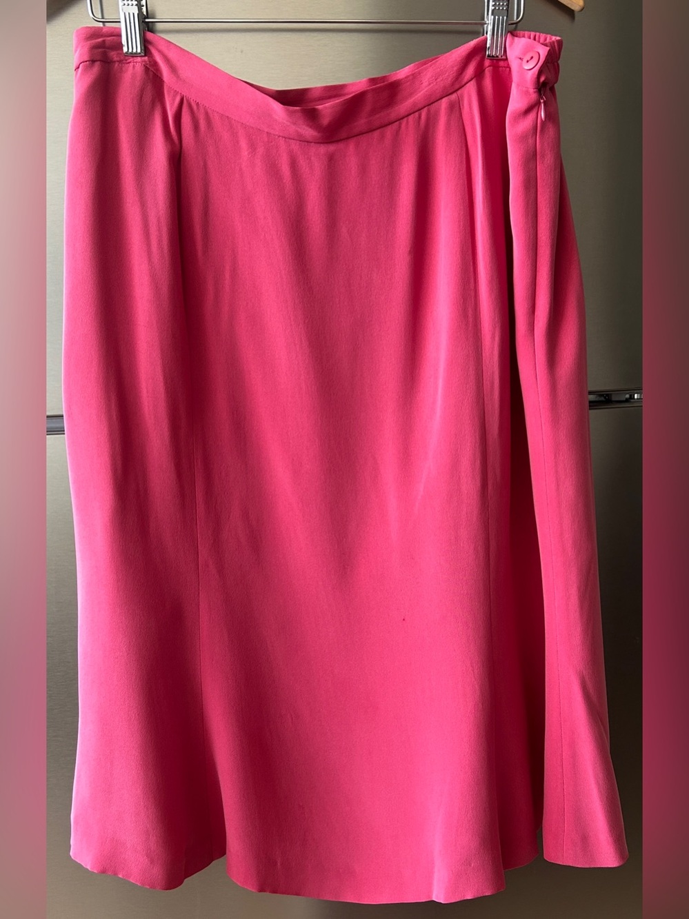 Vintage Dressbarn Woman Pink Silk Wrap Midi Skirt 16W